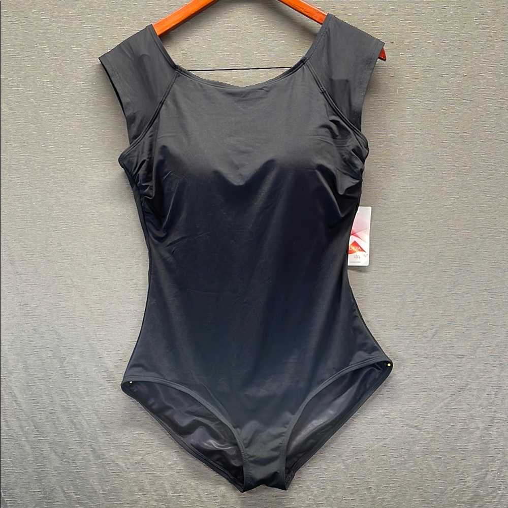 Lands' End Black One Piece Swimwear Athletic Fit